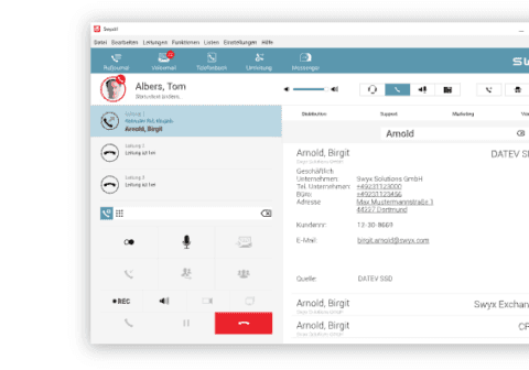 Oberfläche von Swyx mit Microsoft Teams