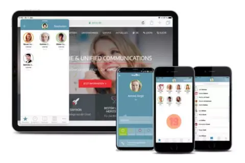 Ansicht der Swyx Oberfläche für Mobile